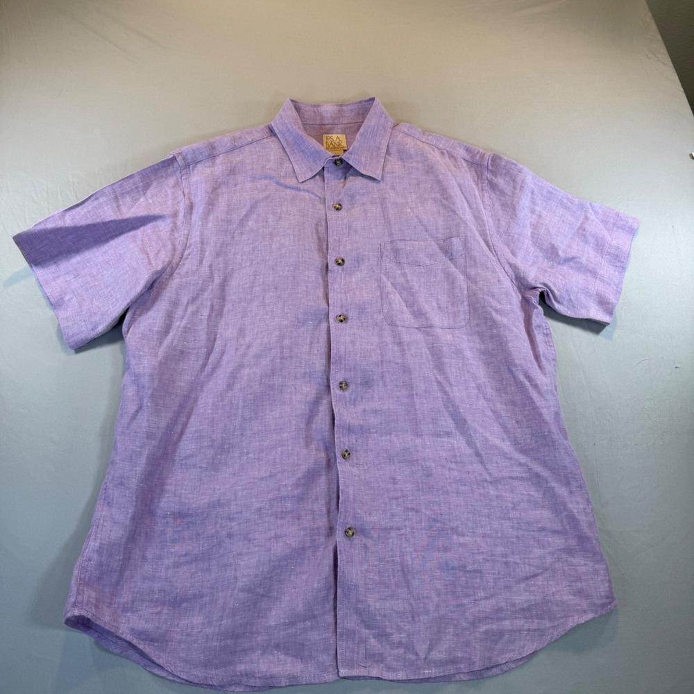Jos A Bank Mens Large Purple 100% Linen Shirt